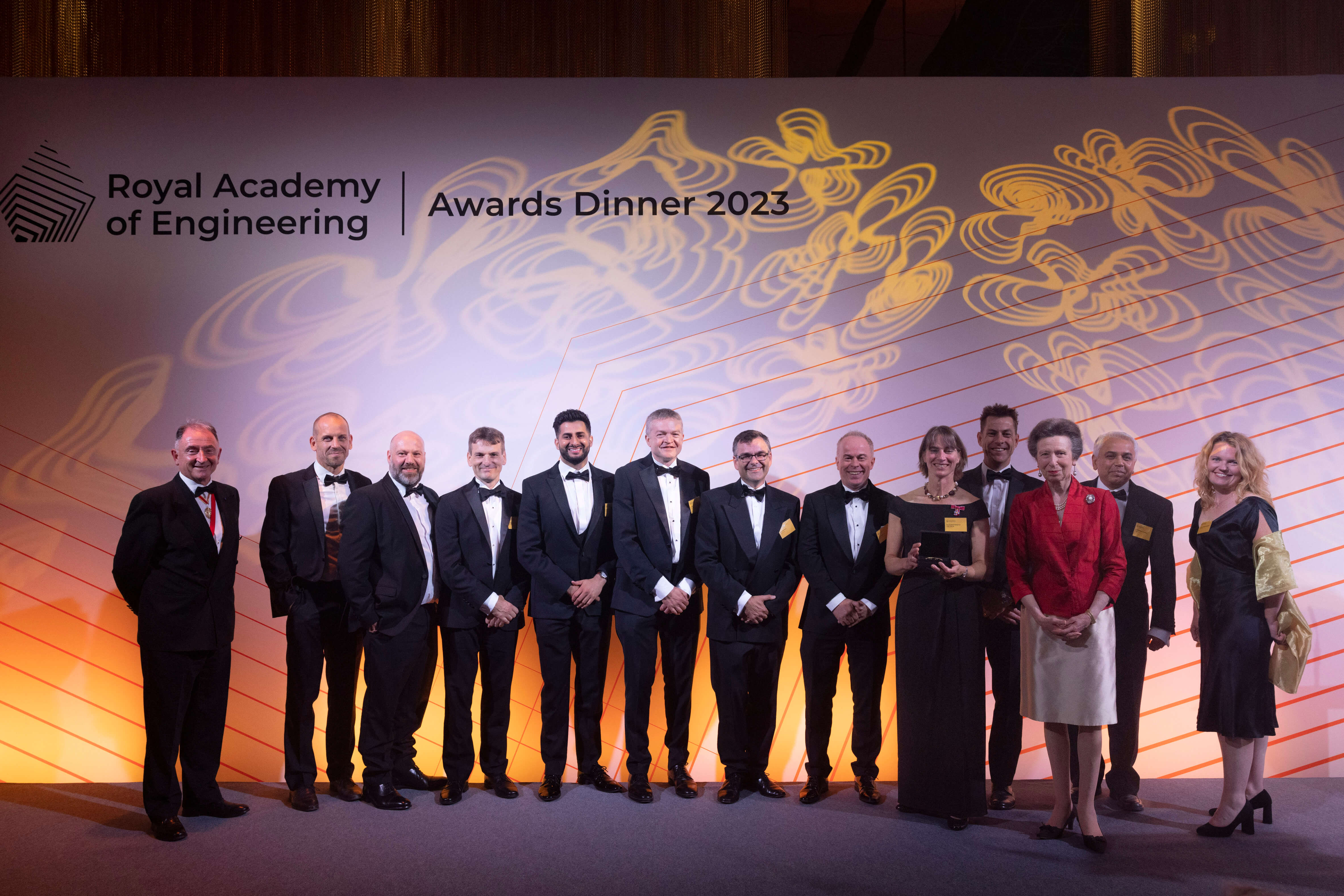 The Ceres Power Team with Academy President Professor Sir Jim McDonald FREng FRSE (left) and HRH The Princess Royal (third from right). Image credit: Jason Alden